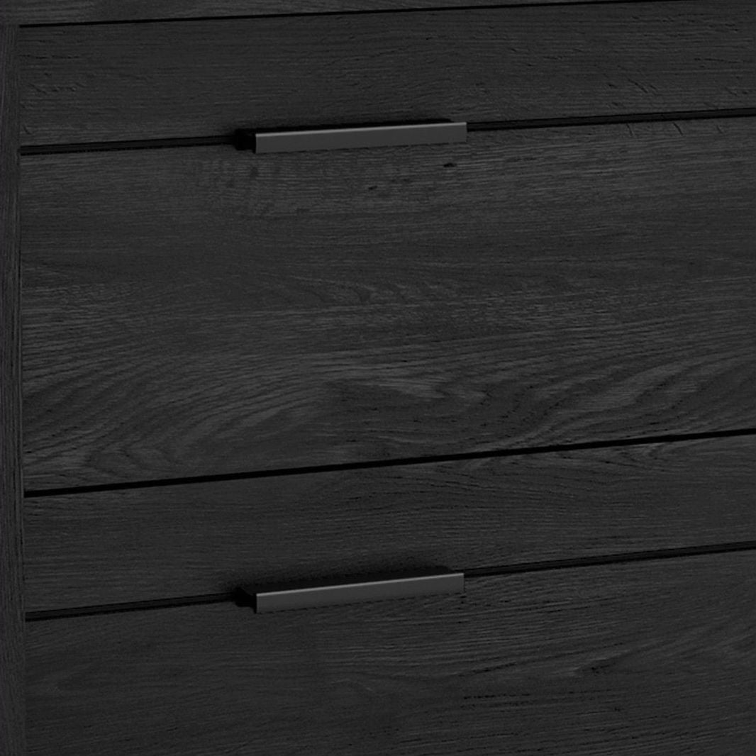 Modern Bedroom Nightstand in Grey Black Wood Finish