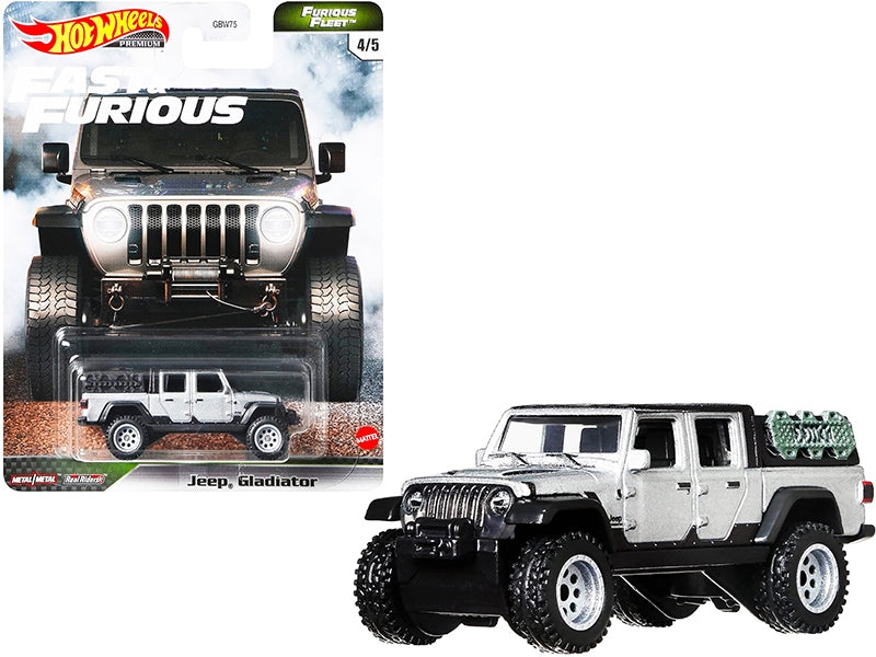 Jeep Gladiator Pickup Truck with Accessories Silver Metallic with Black Top "Fast & Furious" Series Diecast Model Car by Hot Wheels