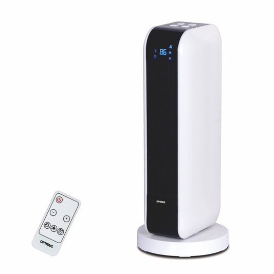 Optimus 17 in. Oscillating Tower Heater w/ Remote, Digital Temperature Readout & Setting OPTIMUS