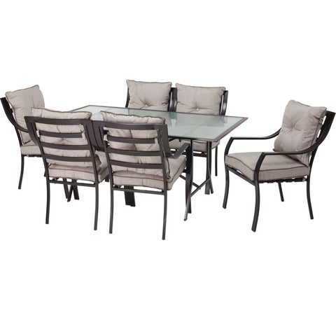 7-Piece Outdoor Patio Furniture Metal Dining Set with Cushions