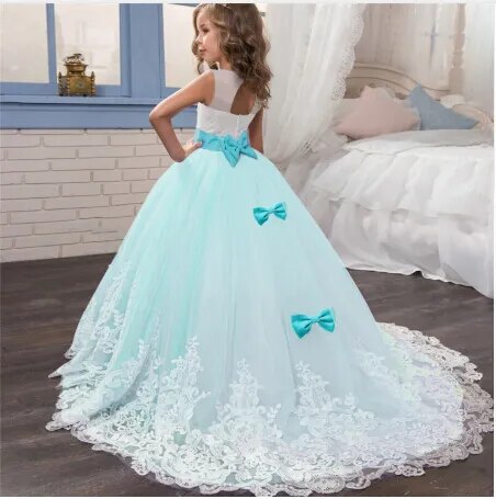 Girls Birthday Dresses for Kids Children Princesss Party Dress Flower Elegant Wedding Gown Vestidos for 6-14 Yrs Christmas Dress