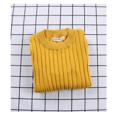 New Girls Sweaters Solid Candy Color Boys Sweaters Autumn New Knitted Baby Girls Ribbed Sweater Kids Clothing Girls Pullover