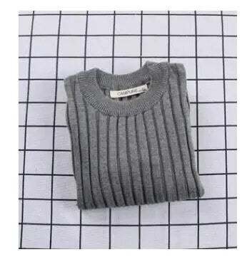 New Girls Sweaters Solid Candy Color Boys Sweaters Autumn New Knitted Baby Girls Ribbed Sweater Kids Clothing Girls Pullover