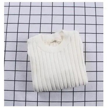 New Girls Sweaters Solid Candy Color Boys Sweaters Autumn New Knitted Baby Girls Ribbed Sweater Kids Clothing Girls Pullover