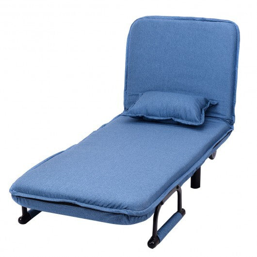 Convertible Folding Leisure Recliner Sofa Bed-Blue