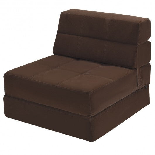 Tri-Fold Folding Chair Convertible Sleeper Bed