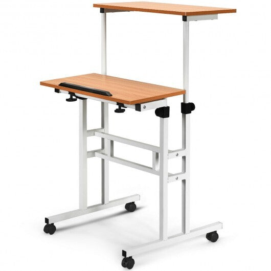 2 in 1 Height Adjustable Sit Standing Computer Desk