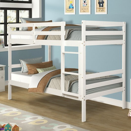 Twin Bunk Bed Children Wooden Bunk Beds Solid Hardwood-White