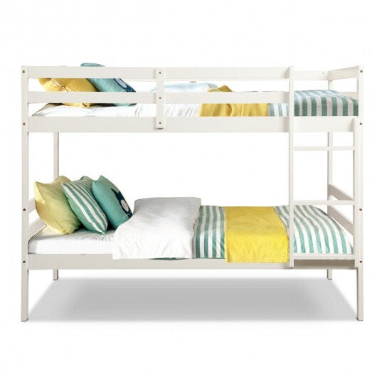 Twin Bunk Bed Children Wooden Bunk Beds Solid Hardwood-White