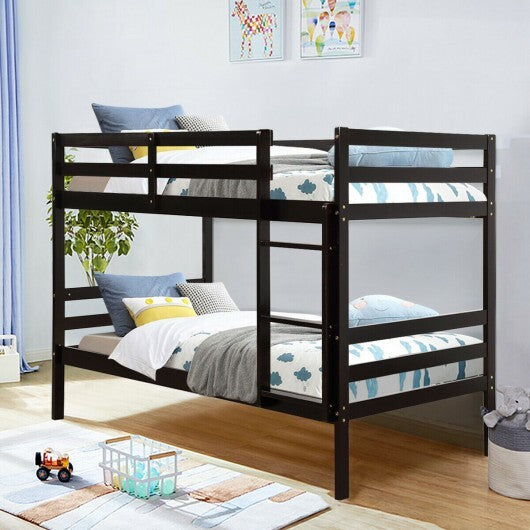 Twin Bunk Bed Children Wooden Bunk Beds Solid Hardwood-White