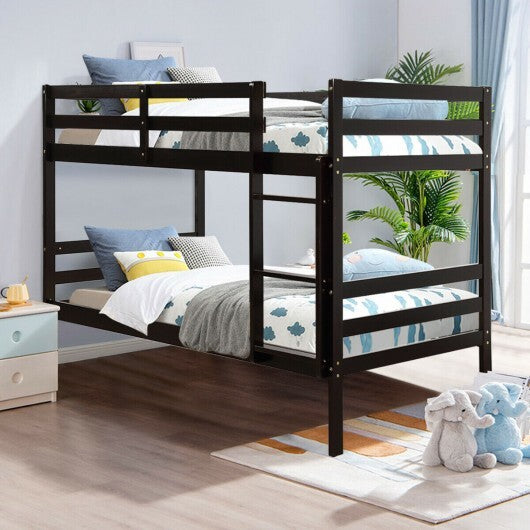 Twin Bunk Bed Children Wooden Bunk Beds Solid Hardwood-White