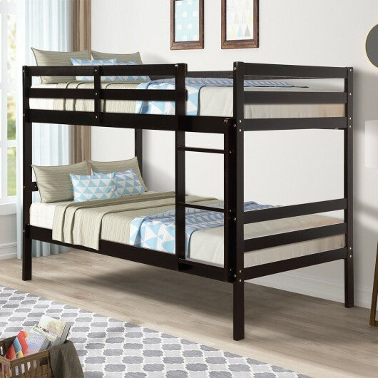 Twin Bunk Bed Children Wooden Bunk Beds Solid Hardwood-White