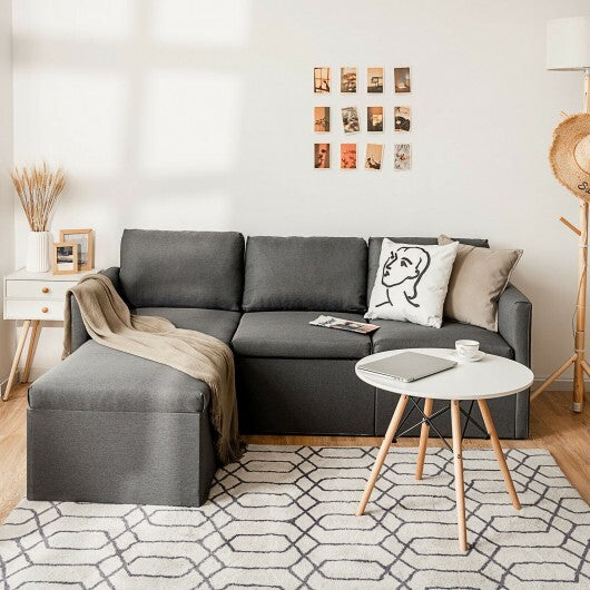 Convertible L-Shaped Sectional Sofa Couch with Reversible Chaise-Green