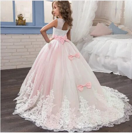 Girls Birthday Dresses for Kids Children Princesss Party Dress Flower Elegant Wedding Gown Vestidos for 6-14 Yrs Christmas Dress