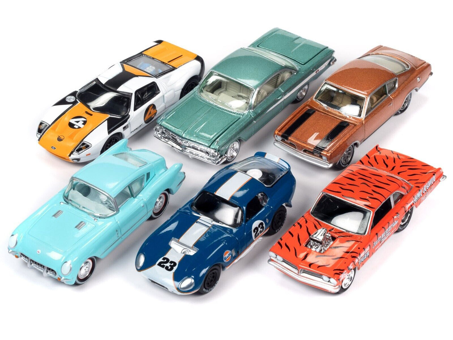 "Classic Gold Collection" 2023 Set B of 6 Cars Release 2 1/64 Diecast Model Cars by Johnny Lightning