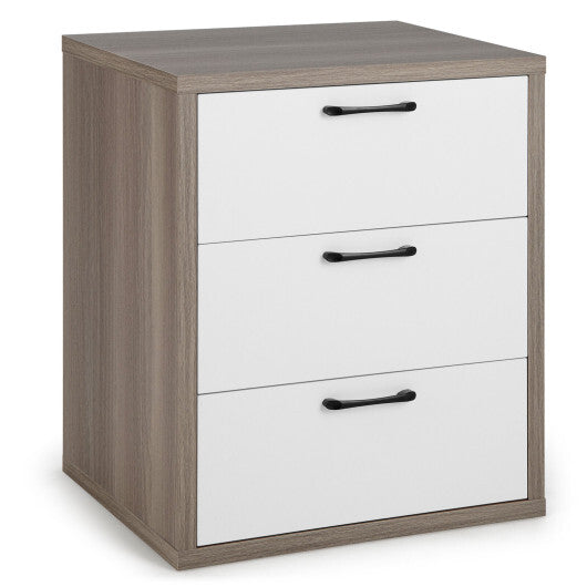 Modern Dresser Nightstand with 3 Slide-Out Drawers