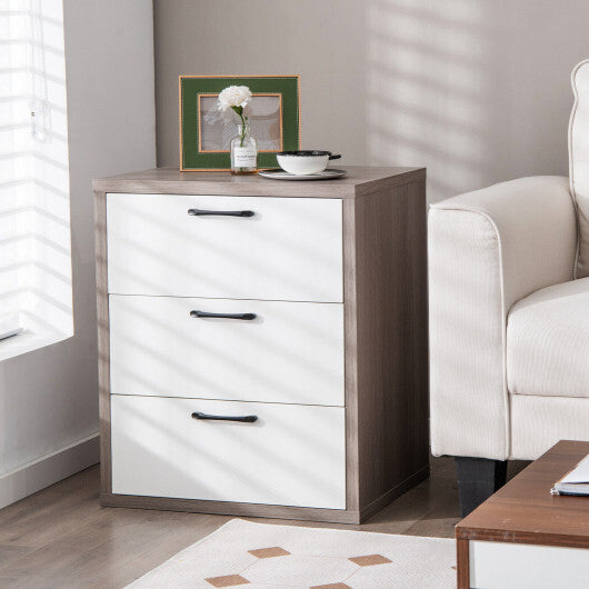 Modern Dresser Nightstand with 3 Slide-Out Drawers