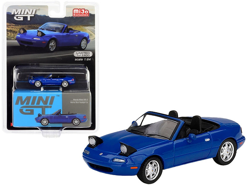 Mazda Miata MX-5 (NA) (Headlights Up) Convertible Mariner Blue Limited Edition to 2400 pieces Worldwide 1/64 Diecast Model Car by True Scale Miniatures