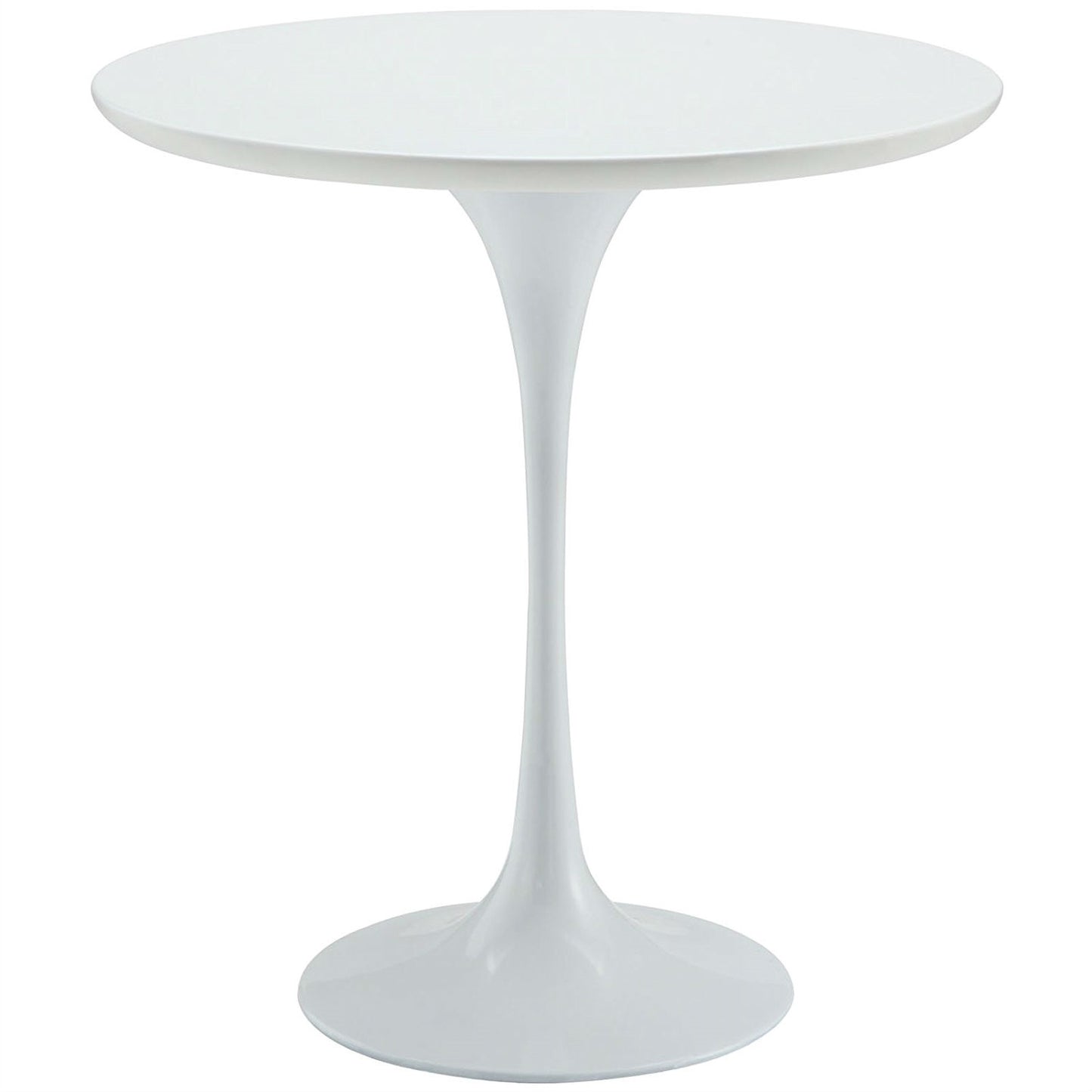 Mid Century Modern Classic 20-inch Round Side Dining Table in White