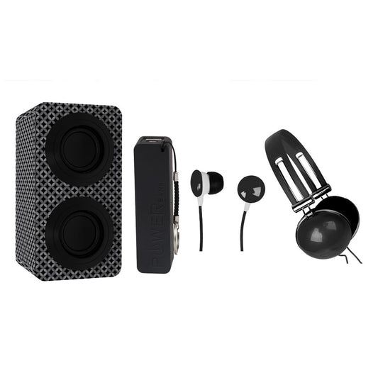 Naxa Portable Bluetooth Stereo Speakers Entertainment Pack-Black