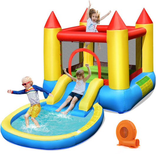 Inflatable Kids Slide Bounce House with 550w Blower