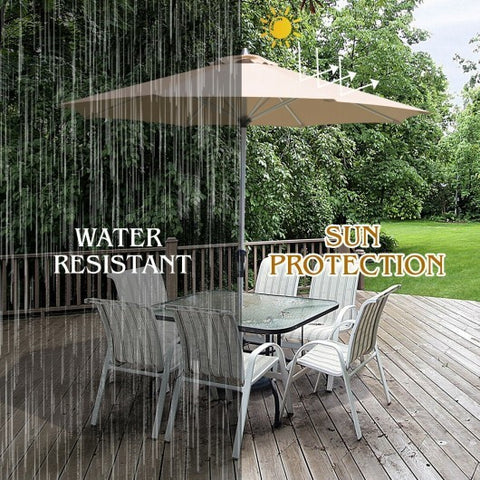 9' Patio Outdoor Market Umbrella with Aluminum Pole without Weight Base-Burgundy