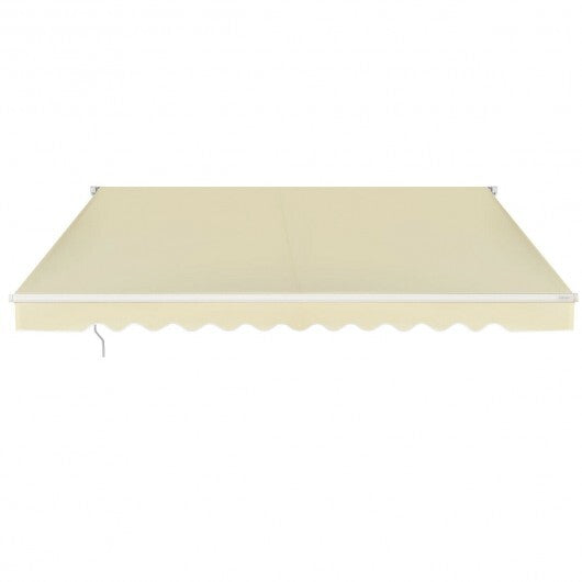 8.2'6.5' Retractable Patio Awning Aluminum Deck Sunshade-Beige
