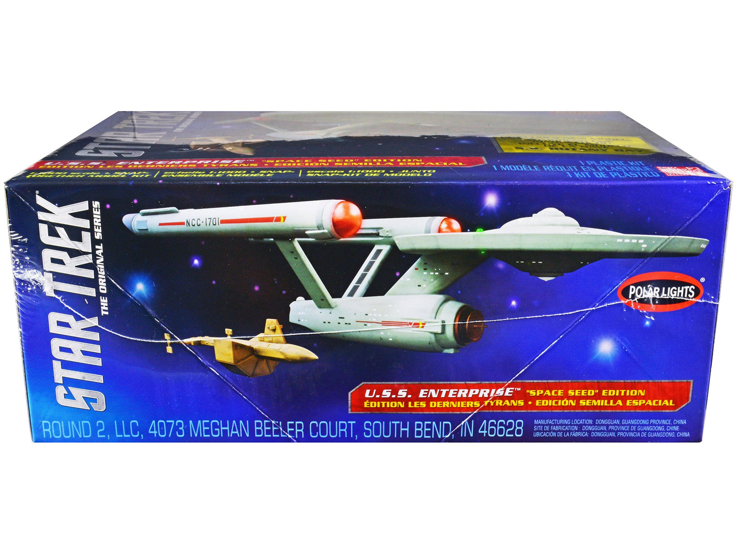 Skill 2 Model Kit Star Trek U.S.S. Enterprise and S.S. Botany Bay "The Original Series" "Space Seed" Edition Snap-Together 1/1000 Scale Model by Polar Lights