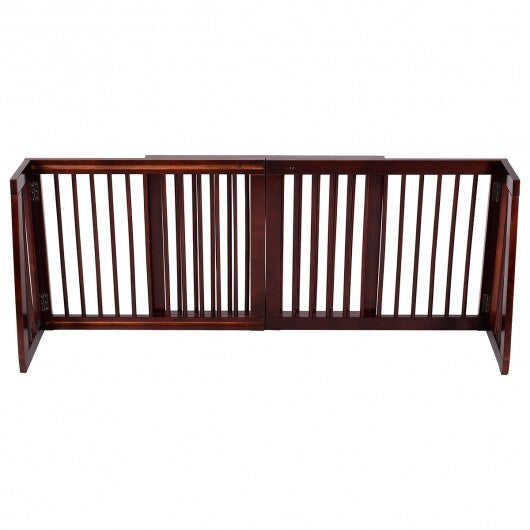 Folding Adjustable Free Standing 3 Panel Wood Fence