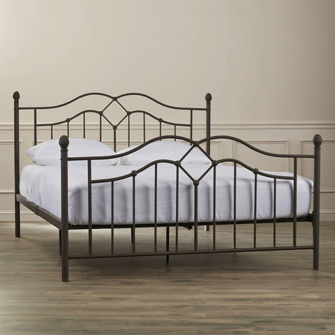 Queen size Brushed Bronze Metal Bed with Headboard and Footboard