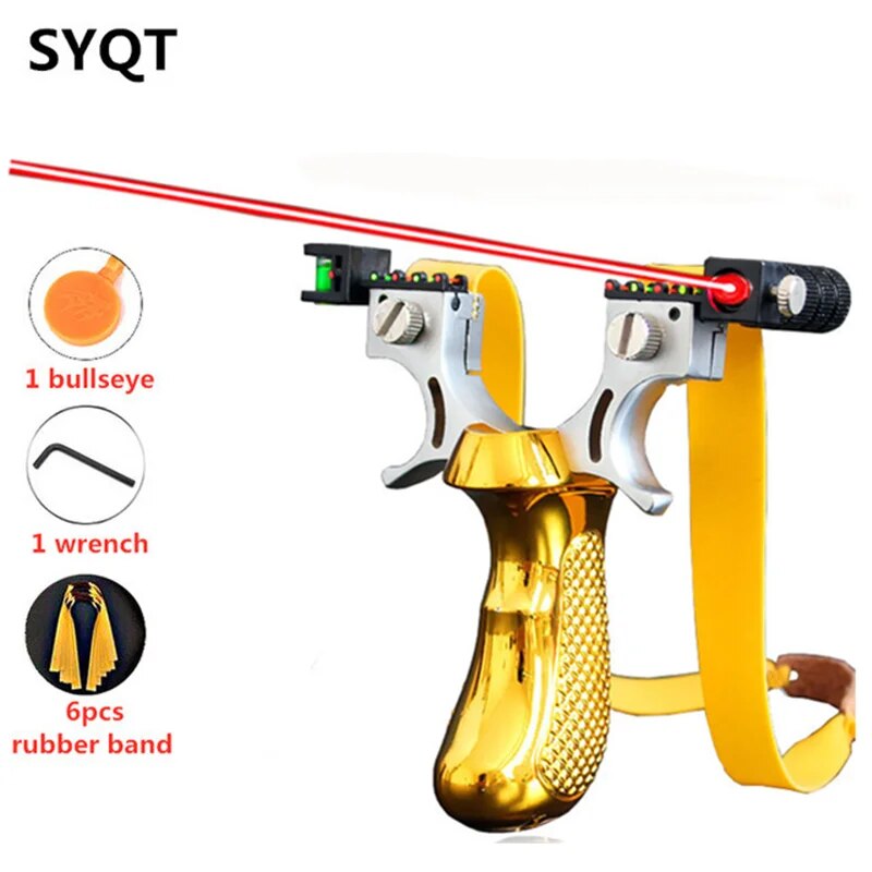 Powerful Outdoor Hunting Game Catapult The New Laser Aiming Slingshot Resin Material Flat Rubber Bands To Choose From 4 Colors