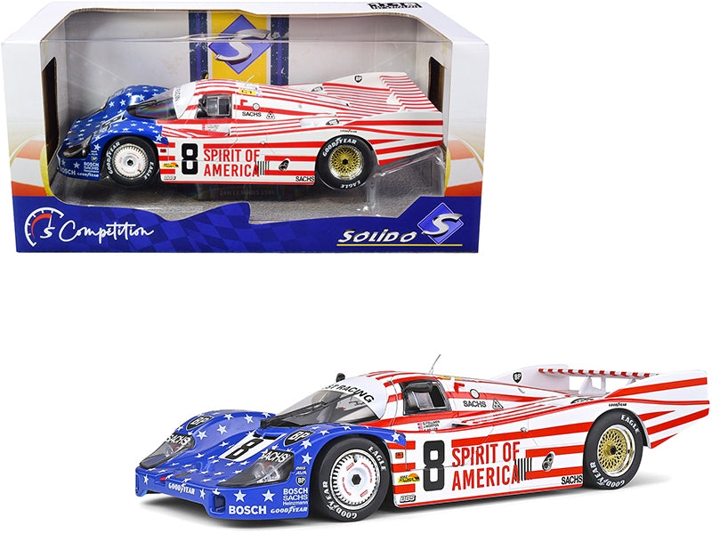 Porsche 956LH RHD (Right Hand Drive) #8 G. Follmer - J. Morton - K. Miller "Spirit of America" 24H of Le Mans (1986) "Competition" Series 1/18 Diecast Model Car by Solido