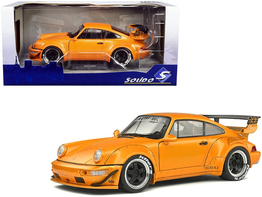 2016 Porsche 964 RWB "Hibiki" Orange Metallic with Graphics 1/18 Diecast Model Car by Solido