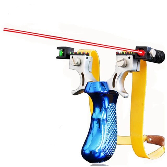 Powerful Outdoor Hunting Game Catapult The New Laser Aiming Slingshot Resin Material Flat Rubber Bands To Choose From 4 Colors