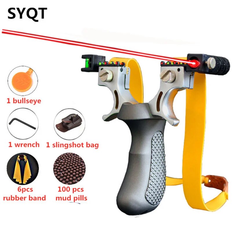 Powerful Outdoor Hunting Game Catapult The New Laser Aiming Slingshot Resin Material Flat Rubber Bands To Choose From 4 Colors