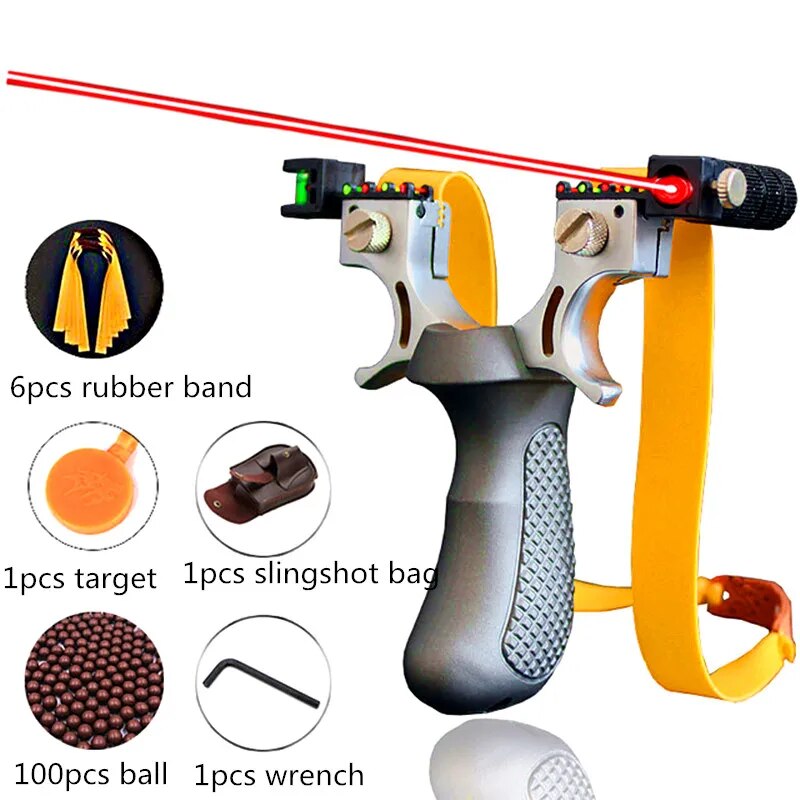 Powerful Outdoor Hunting Game Catapult The New Laser Aiming Slingshot Resin Material Flat Rubber Bands To Choose From 4 Colors