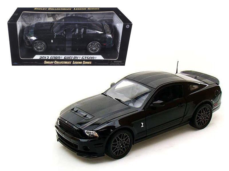 2013 Ford Shelby Mustang Cobra GT500 SVT Black with Black Stripes 1/18 Diecast Car Model by Shelby Collectibles