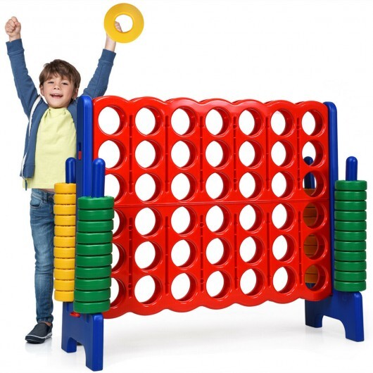 Jumbo 4-to-Score Giant Game Set with 42 Jumbo Rings & Quick-Release Slider-Blue