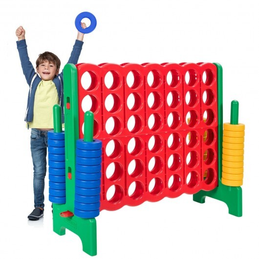 Jumbo 4-to-Score Giant Game Set with 42 Jumbo Rings & Quick-Release Slider-Blue