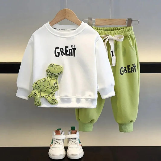 Boys Clothing Set 2023 New Children's Baby Top and Pants Two Piece Boys Long Sleeve Sweater Set Kids Clothes Suit