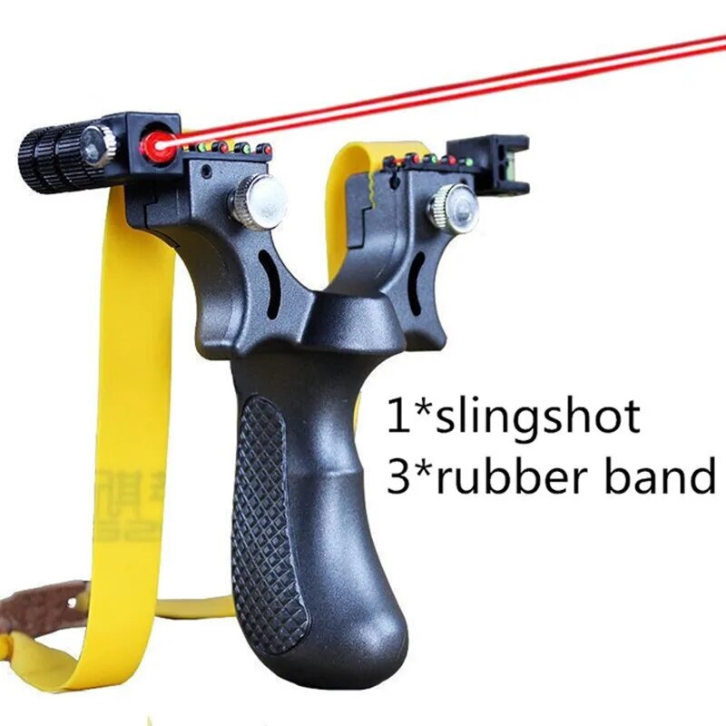 Powerful Outdoor Hunting Game Catapult The New Laser Aiming Slingshot Resin Material Flat Rubber Bands To Choose From 4 Colors