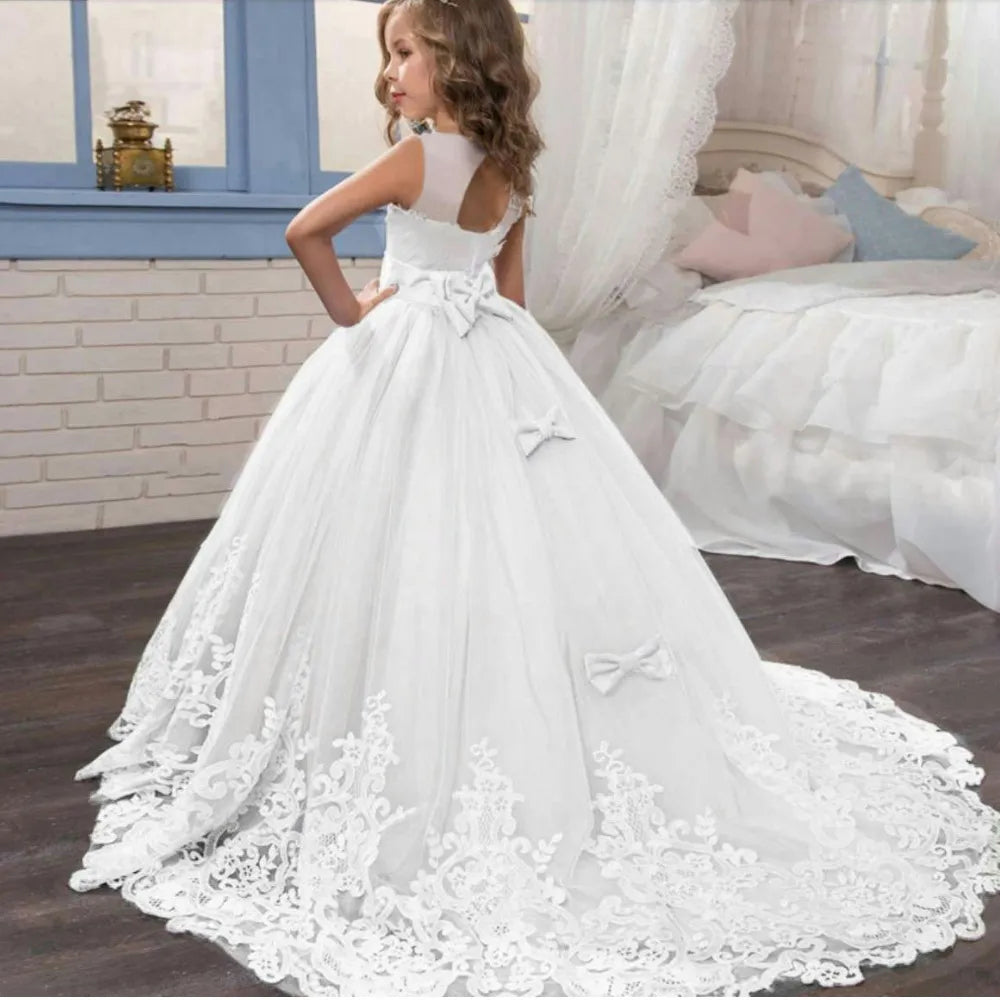 Girls Birthday Dresses for Kids Children Princesss Party Dress Flower Elegant Wedding Gown Vestidos for 6-14 Yrs Christmas Dress