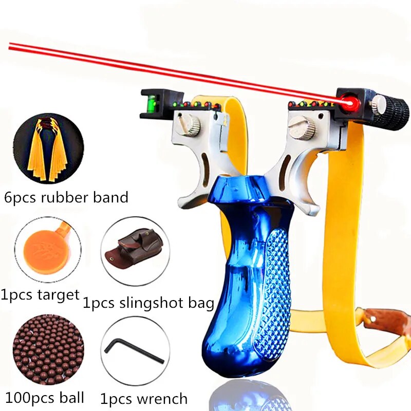 Powerful Outdoor Hunting Game Catapult The New Laser Aiming Slingshot Resin Material Flat Rubber Bands To Choose From 4 Colors