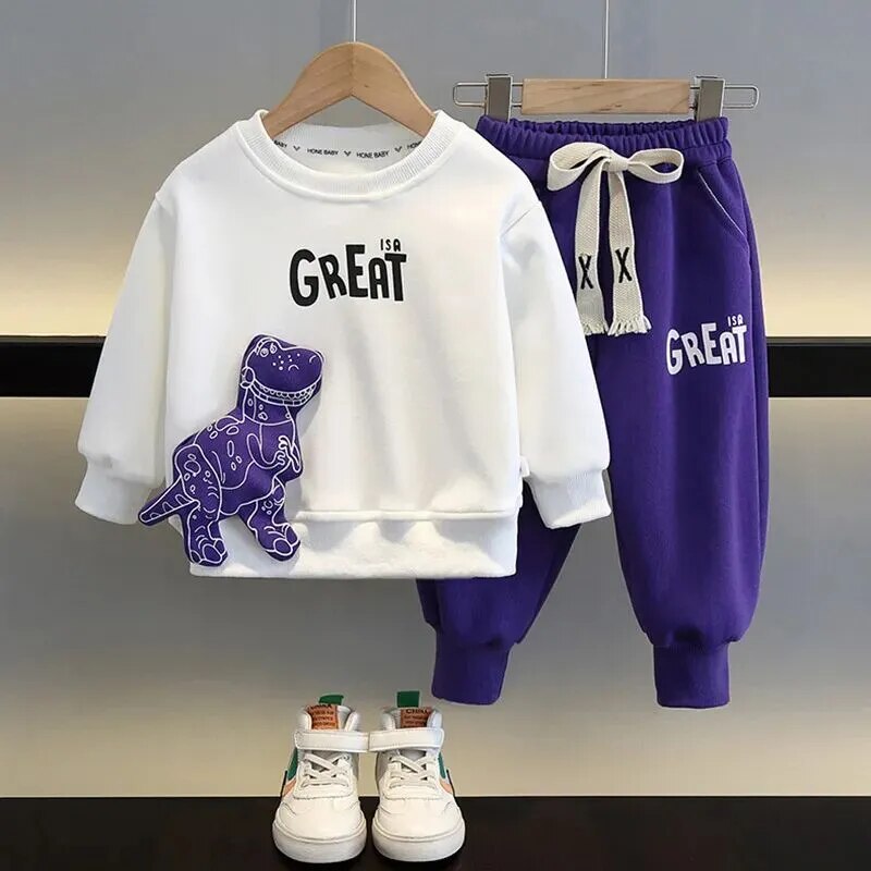 Boys Clothing Set 2023 New Children's Baby Top and Pants Two Piece Boys Long Sleeve Sweater Set Kids Clothes Suit