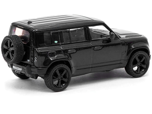 Land Rover Defender 110 Black Metallic "Global64" Series 1/64 Diecast Model Car by Tarmac Works