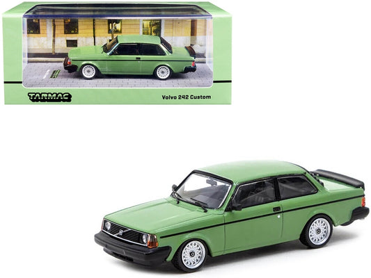 Volvo 242 Custom Green "Road64" Series 1/64 Diecast Model Car by Tarmac Works