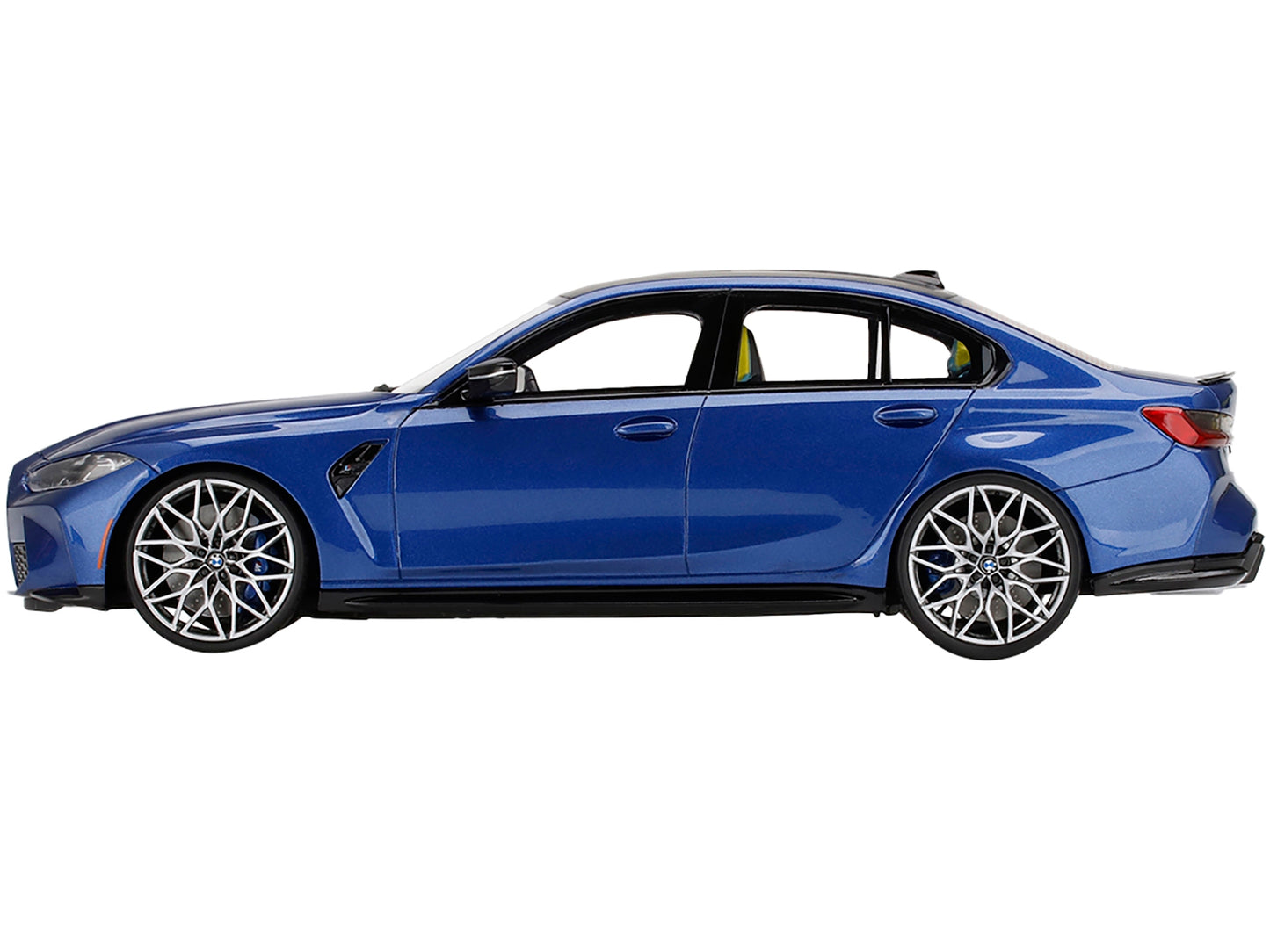 BMW M3 Competition (G80) Portimao Blue Metallic with Carbon Top 1/18 Model Car by Top Speed