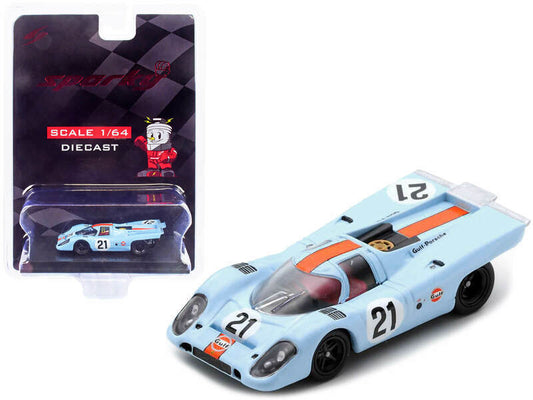 Porsche 917K #21 Pedro Rodriguez - Leo Kinnunen "Gulf Oil" 24H of Le Mans (1970) 1/64 Diecast Model Car by Sparky