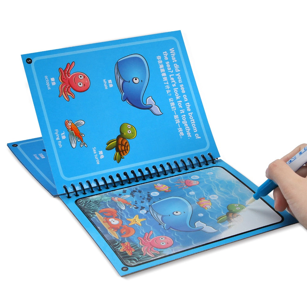 Magic Water Drawing Coloring  Book for Kids