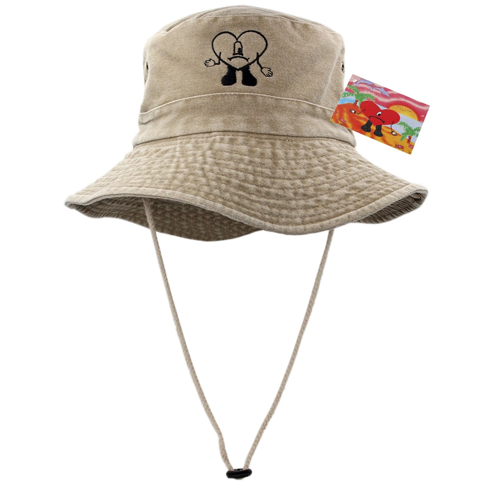 Foldable Cotton Embroidered Bucket Hat